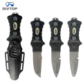 2020 OEM Blunt Pointed Tip Stainless Steel  Dive Knife,  Fixed Blade Line Cutter diving equipment.